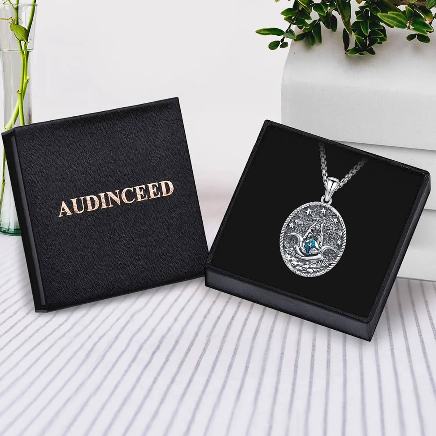 Wiccan Jewelry Celtic Knot Necklace 925 Sterling Silver Celtic Jewelry for Women & Men Star of David Necklace Pentagram Protection Amulet Necklace Witches Trinity Knot Pendant Gift