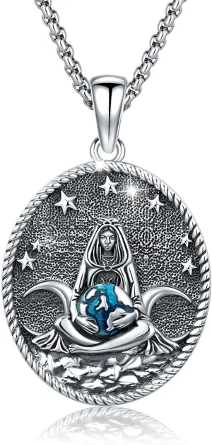 Wiccan Jewelry Celtic Knot Necklace 925 Sterling Silver Celtic Jewelry for Women & Men Star of David Necklace Pentagram Protection Amulet Necklace Witches Trinity Knot Pendant Gift