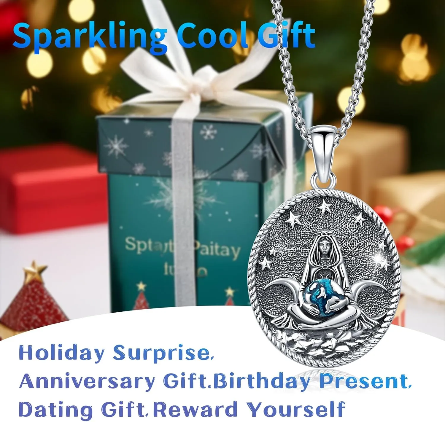 Wiccan Jewelry Celtic Knot Necklace 925 Sterling Silver Celtic Jewelry for Women & Men Star of David Necklace Pentagram Protection Amulet Necklace Witches Trinity Knot Pendant Gift