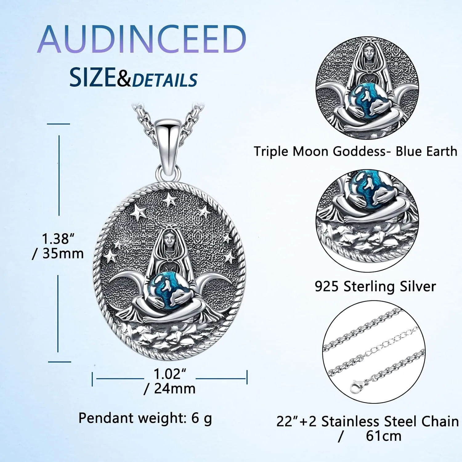 Wiccan Jewelry Celtic Knot Necklace 925 Sterling Silver Celtic Jewelry for Women & Men Star of David Necklace Pentagram Protection Amulet Necklace Witches Trinity Knot Pendant Gift
